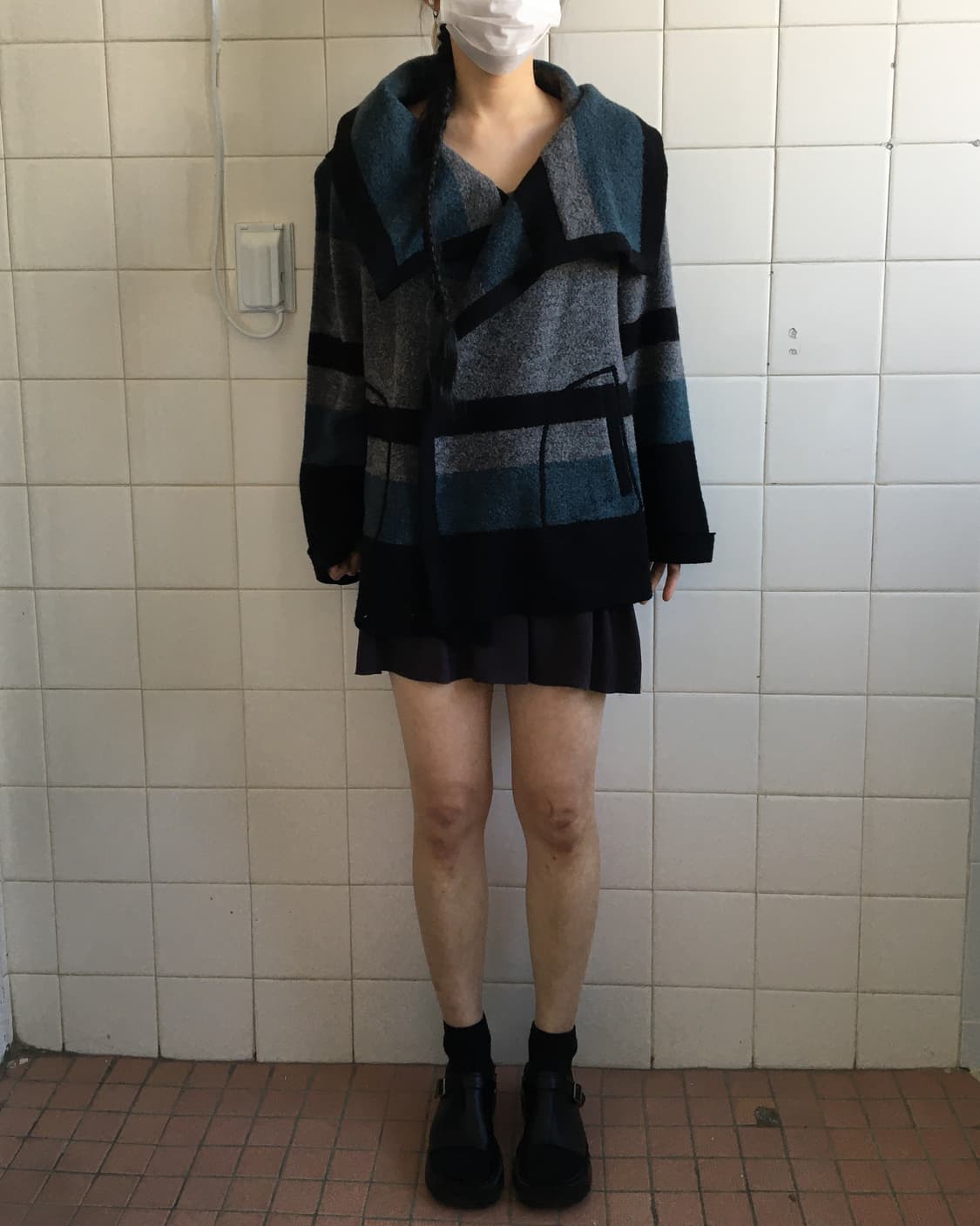 Pattern drape open cardgian 상품이미지1