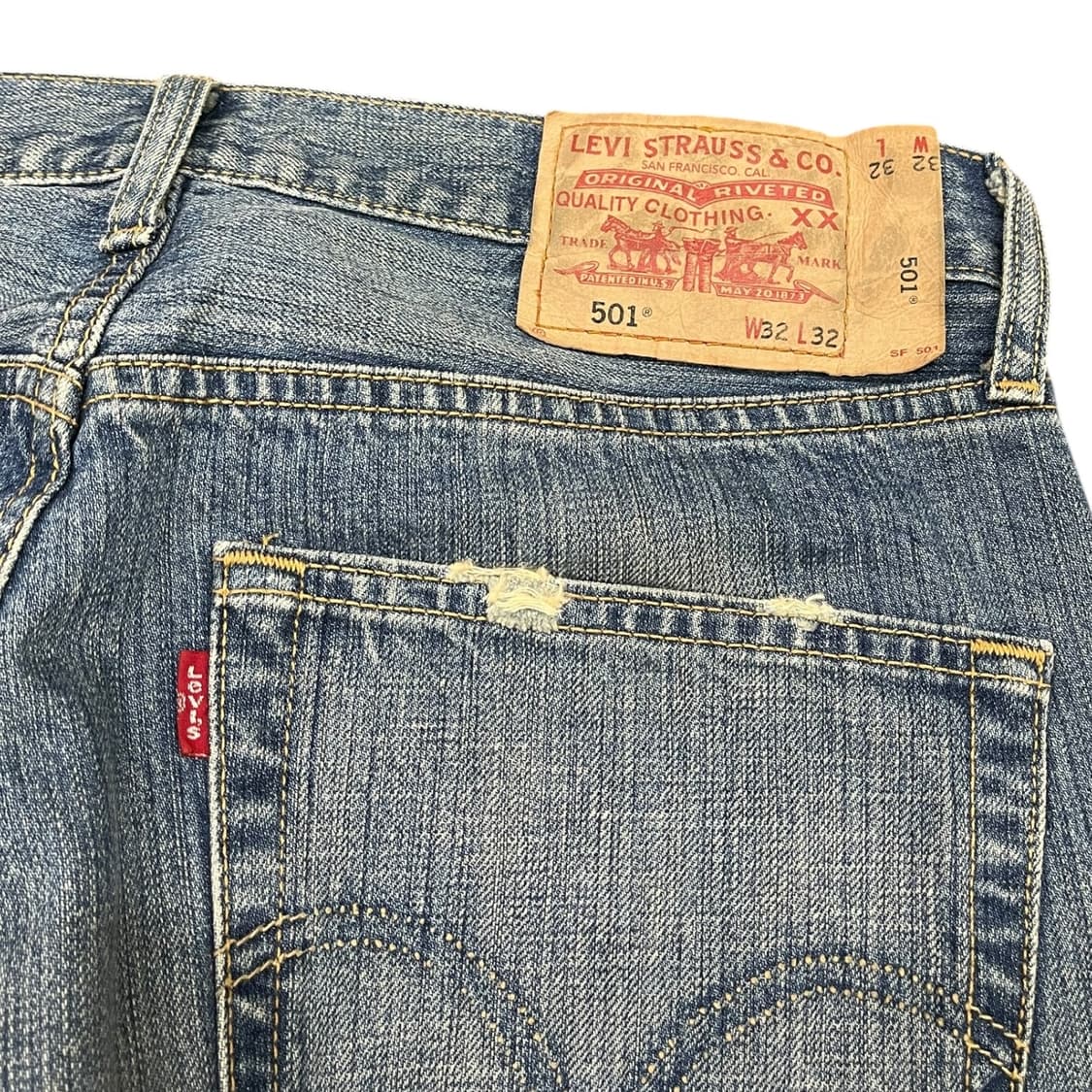 00s 리바이스 501 워싱 데님팬츠 상품이미지4