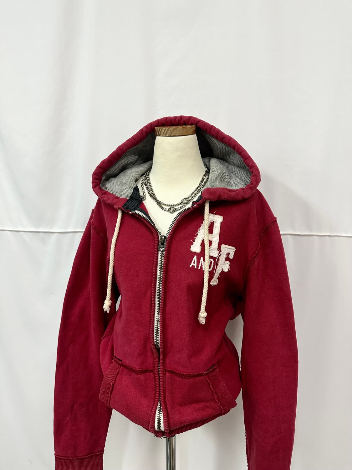 아베크롬비 버건디 후드집업 상품이미지1