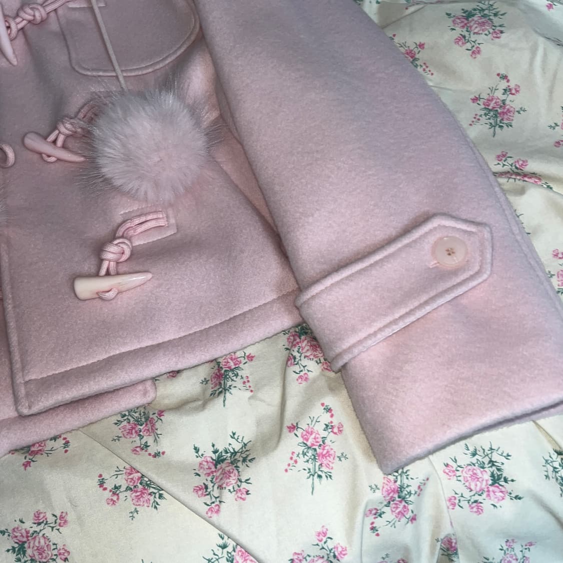 아이당클럽 폼폼 코트 숏 더플 연핑크 리즈리사 히메갸루 핀터레스트 상품이미지4