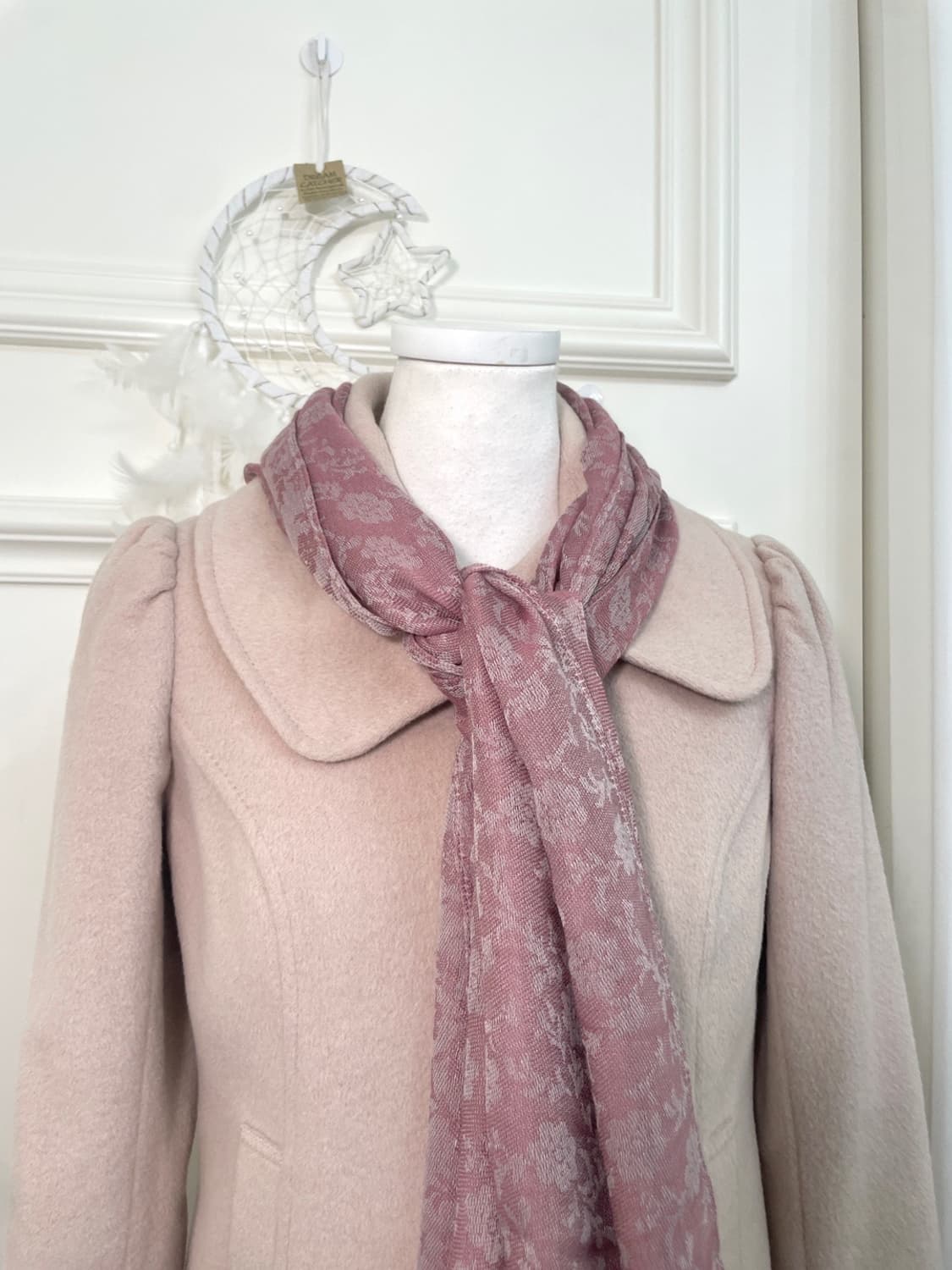 pink lavender flower jacquard scarf 상품이미지4