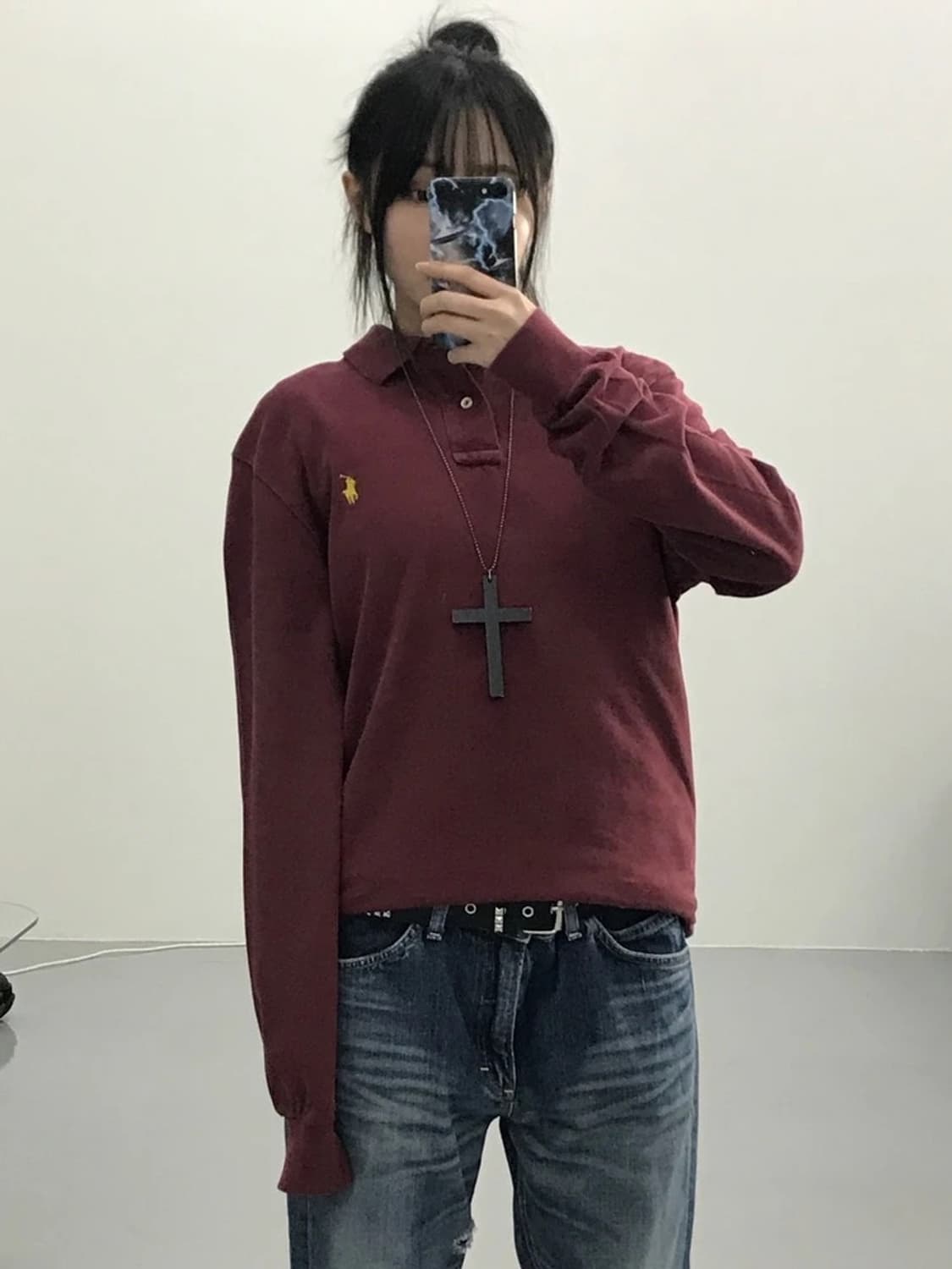 폴로랄프로렌 버건디 카라티 상품이미지2