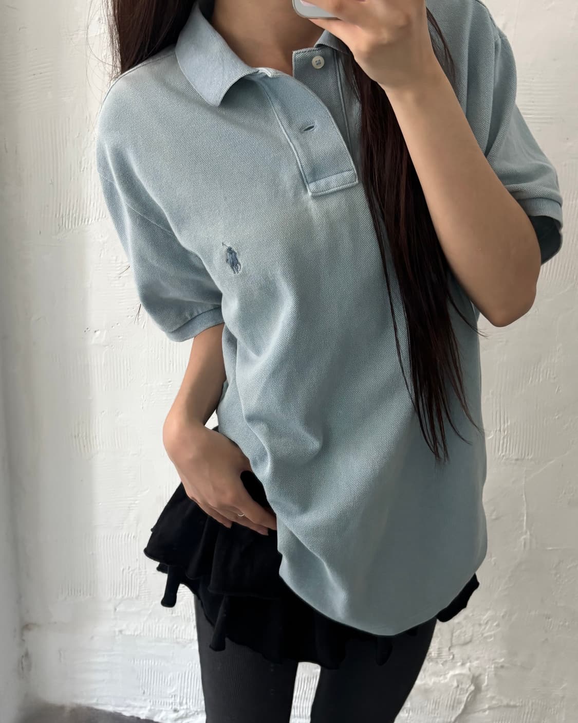 Polo 폴로 랄프로렌 신형 워시드블루  코튼 PK 카라티셔츠 상품이미지8