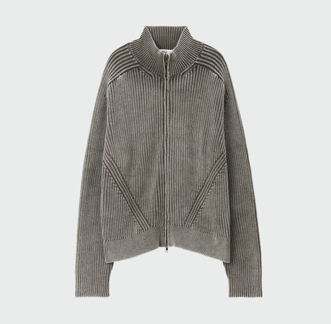 (새상품)(46) 엘무드 피스 다이드 니트 집업 베이지 상품이미지2