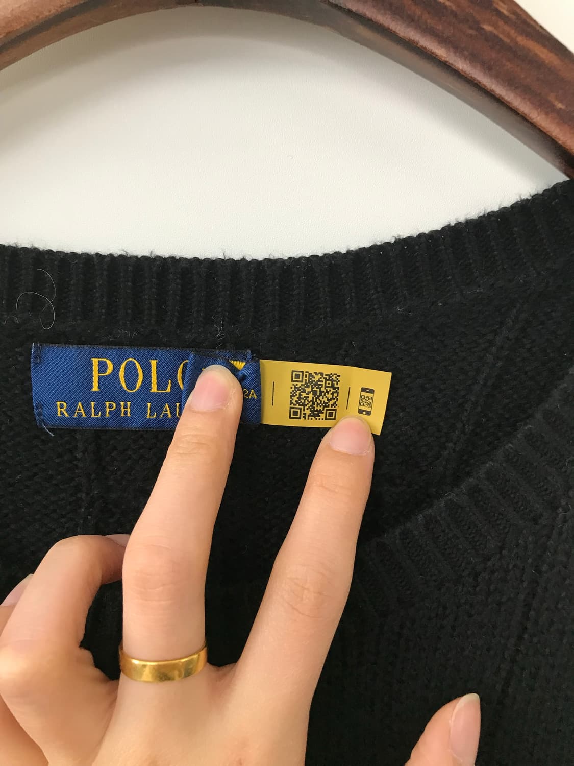 폴로 랄프로렌 qr 신형 블랙 반팔 꽈배기 니트 상품이미지5