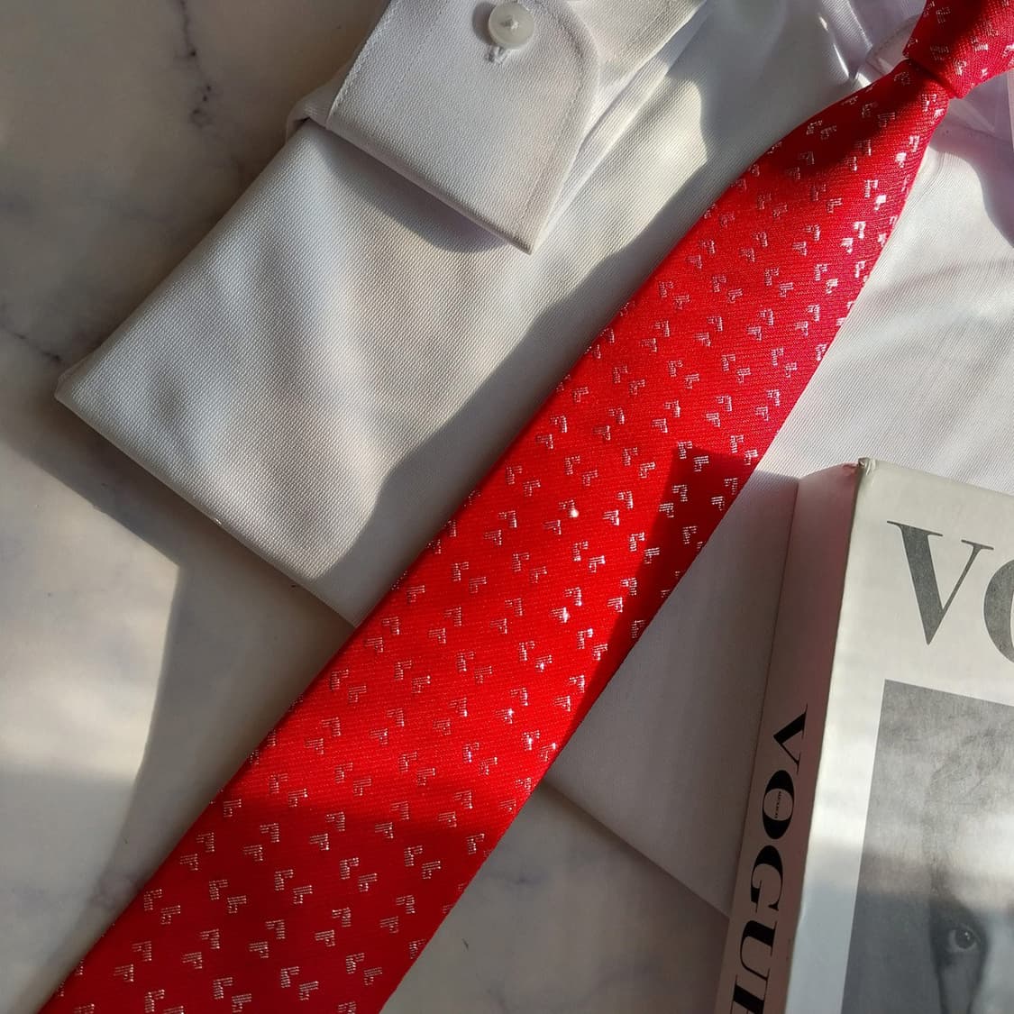 메트로시티 레드 자카드 패턴 넥타이 7.1cm A+등급 K2003
 상품이미지5