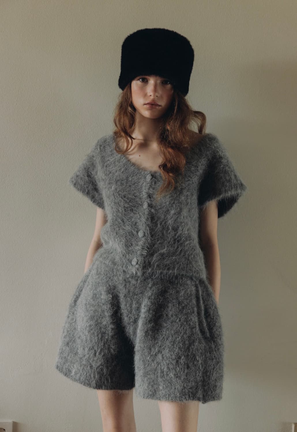 새상품) 파르벵 알파카 알토 헤이리 숏 슬리브 니트 가디건 상품이미지1