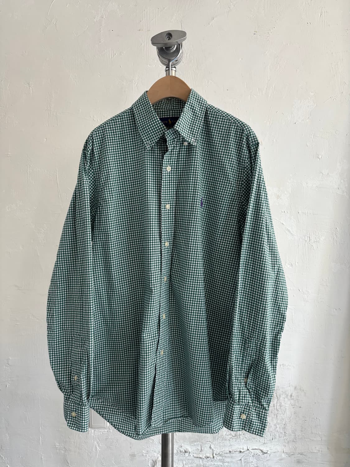 Polo 폴로 랄프로렌 신형 그린 깅엄체크 코튼 셔츠 상품이미지1