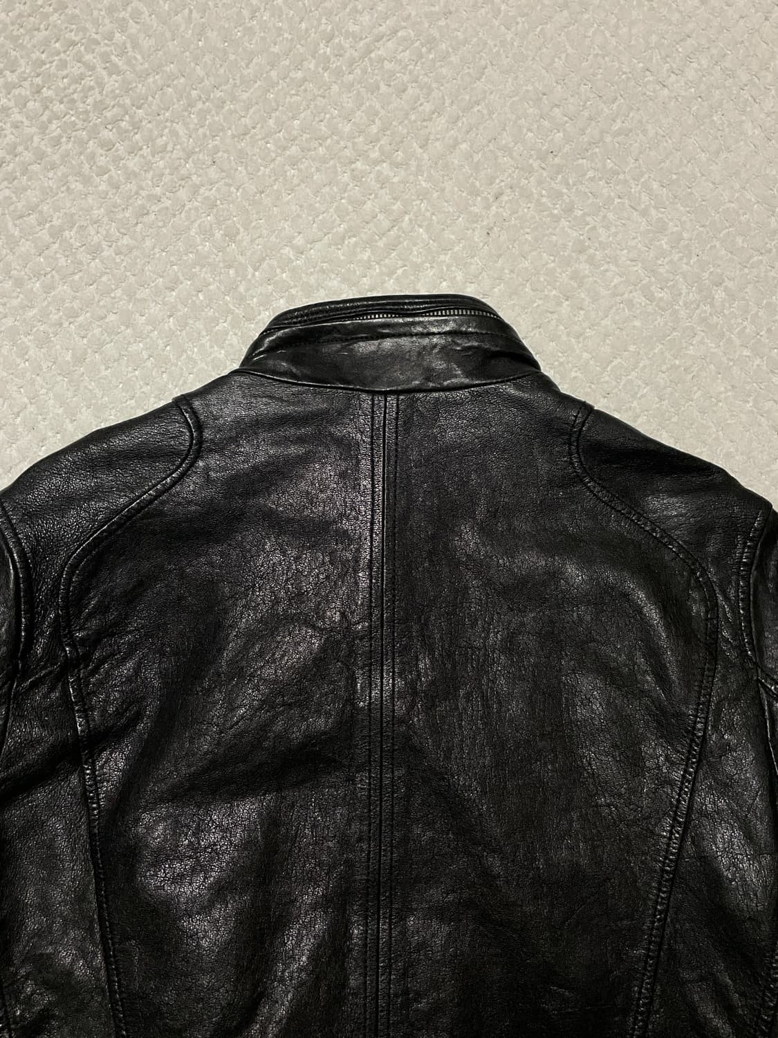 광희시장 웨스턴 무드 램스킨 양가죽 절개 레더 자켓 상품이미지7