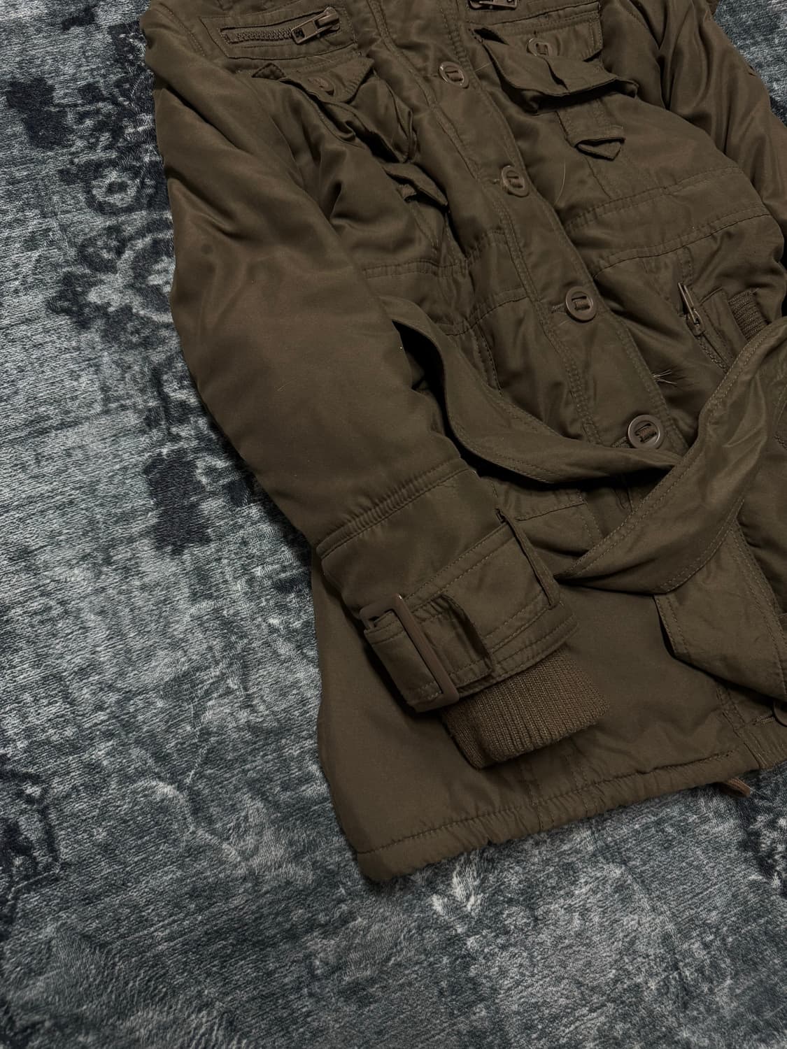 Unknown 00s racoon fur trimming military 상품이미지5