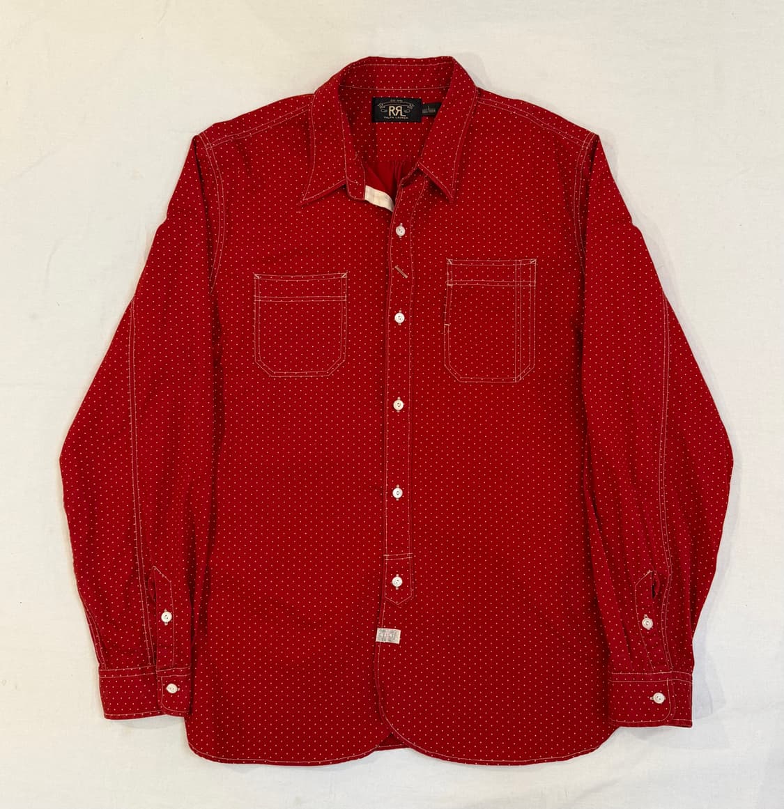 RRL 더블알엘 폴카닷 도트 워크셔츠 레드 상품이미지1