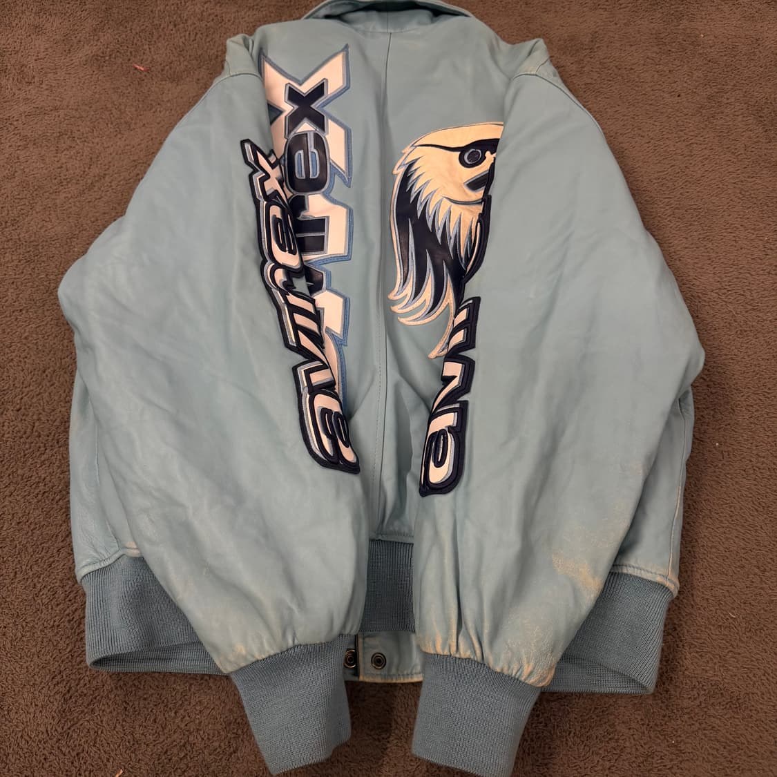 [ 정품/L ] 아비렉스 빈티지 바시티 레더 가죽 자켓 상품이미지8