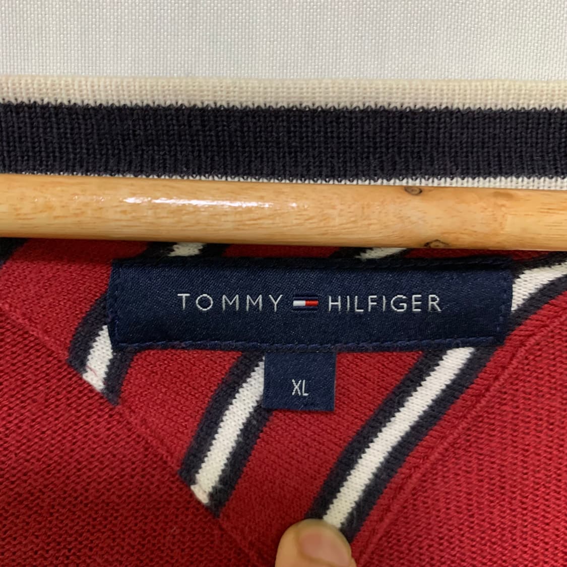 타미힐피거 버건디 가디건 XL 빈티지 남녀공용 상품이미지6