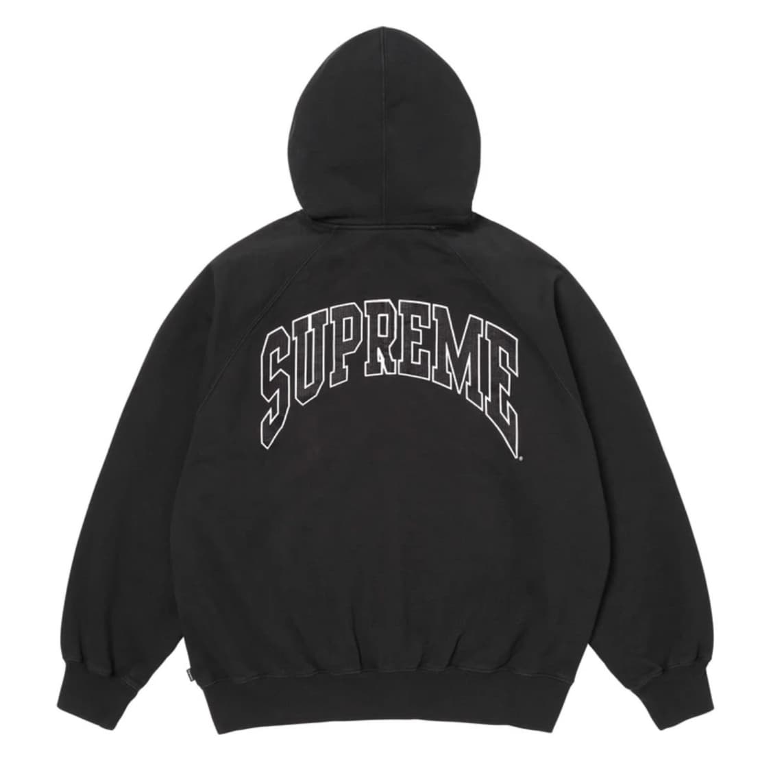슈프림 크랙 래글런 집업 후드 스웨트셔츠 블랙 - 26SS 상품이미지2
