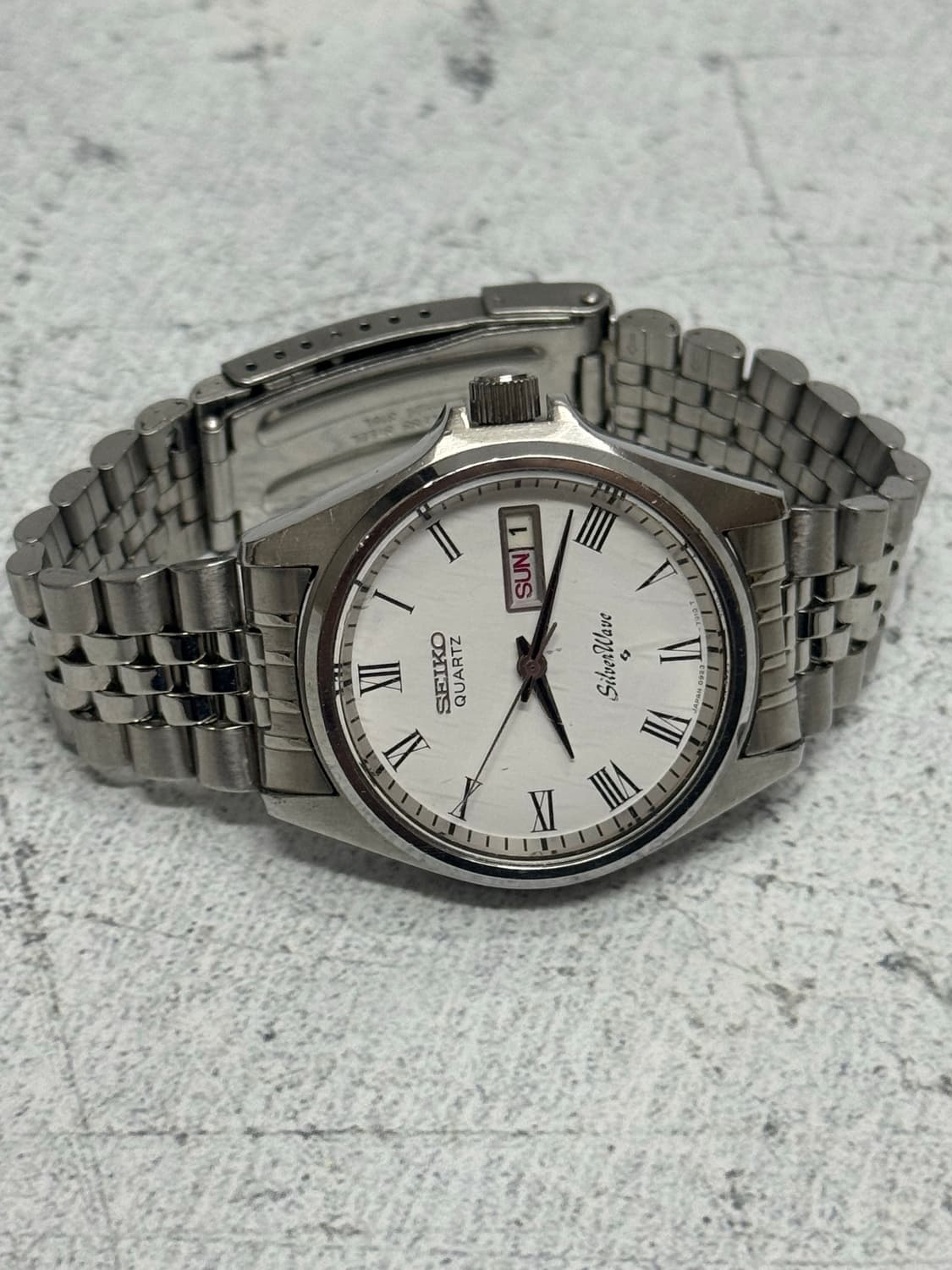 70s 빈티지 세이코 실버웨이브 로마인덱스 쿼츠 상품이미지5