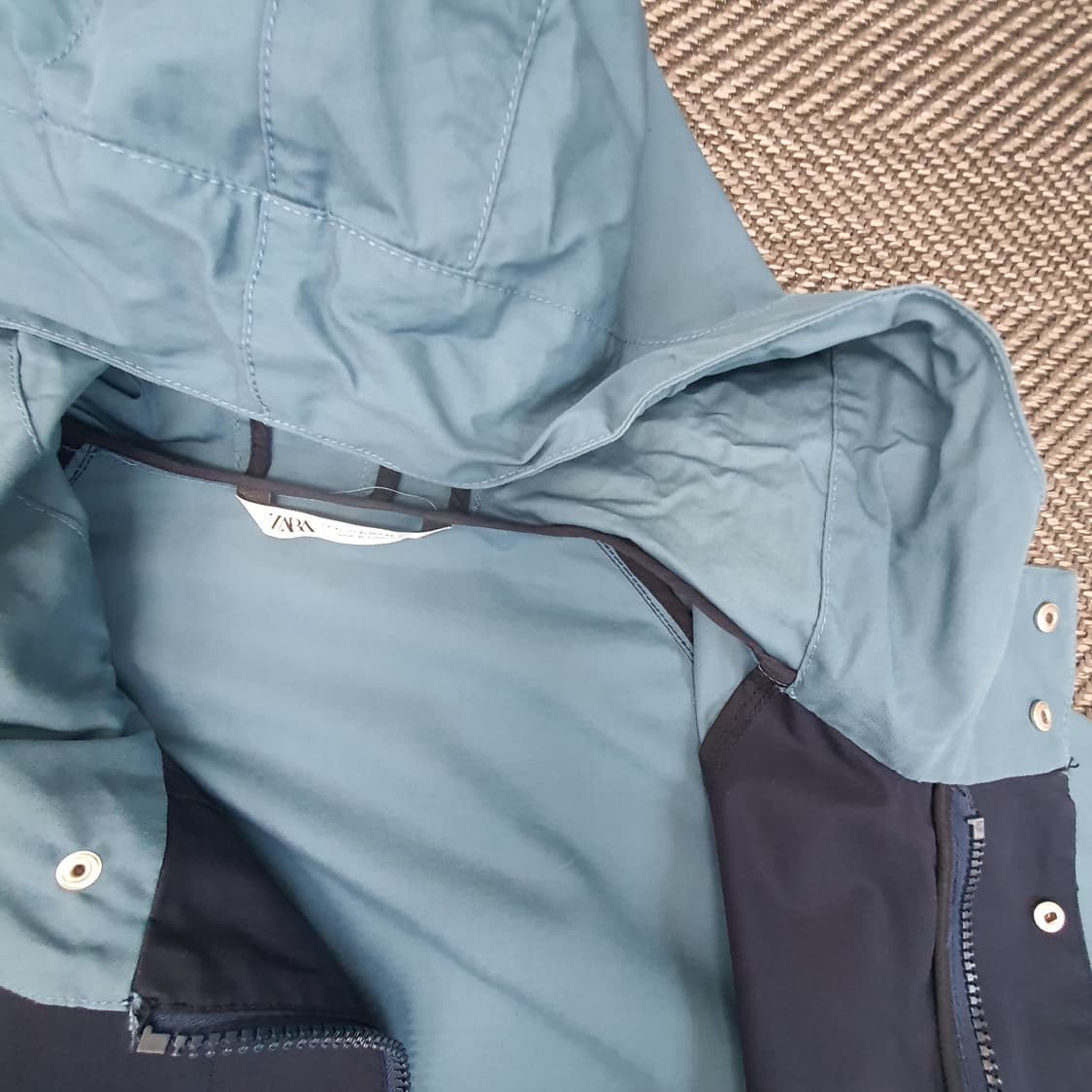 자라 칼라블록 간절기 후드집업 자켓 남자105~110 상품이미지7