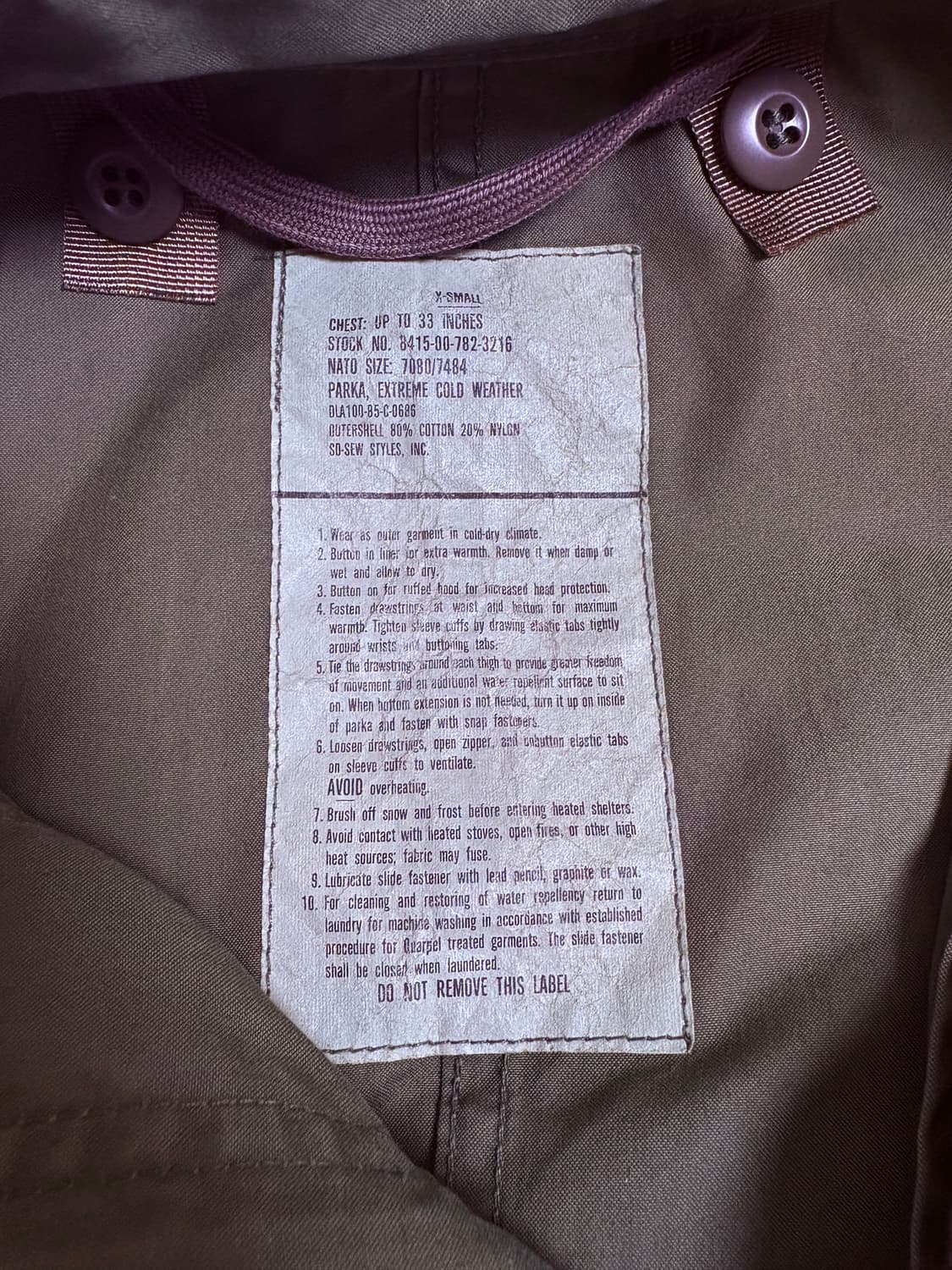 미군 오리지널 M65 야상 개파카 피쉬테일 자켓 XS 상품이미지2