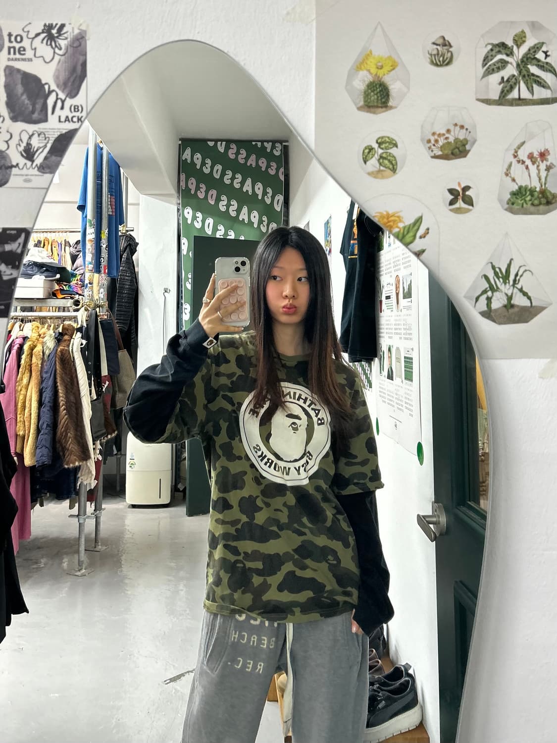 베이프 롱슬리브 레이어드 카모 티셔츠 상품이미지1