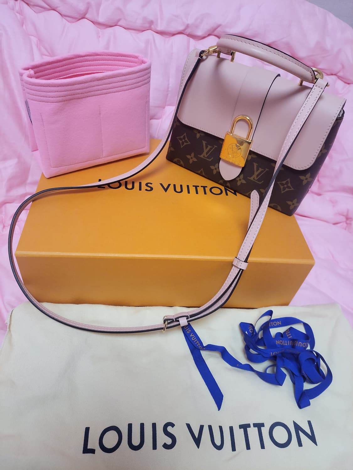 정품)급처상태좋음!루이비통 핑크 록키bb 탑핸들 크로스백 토트백 가방 상품이미지2