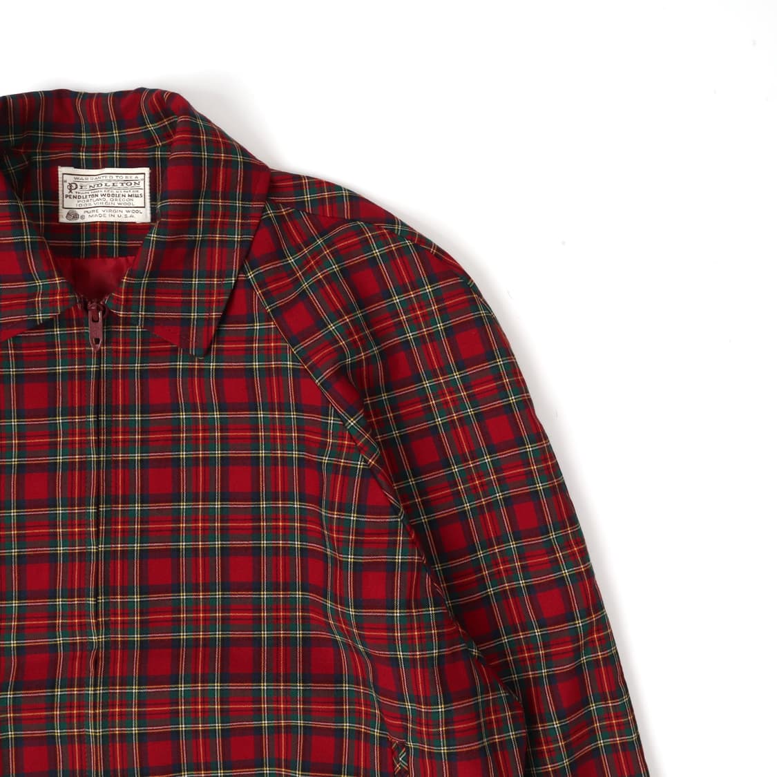 Pendleton 펜들턴 USA 타탄체크 울 블루종 자켓 상품이미지4
