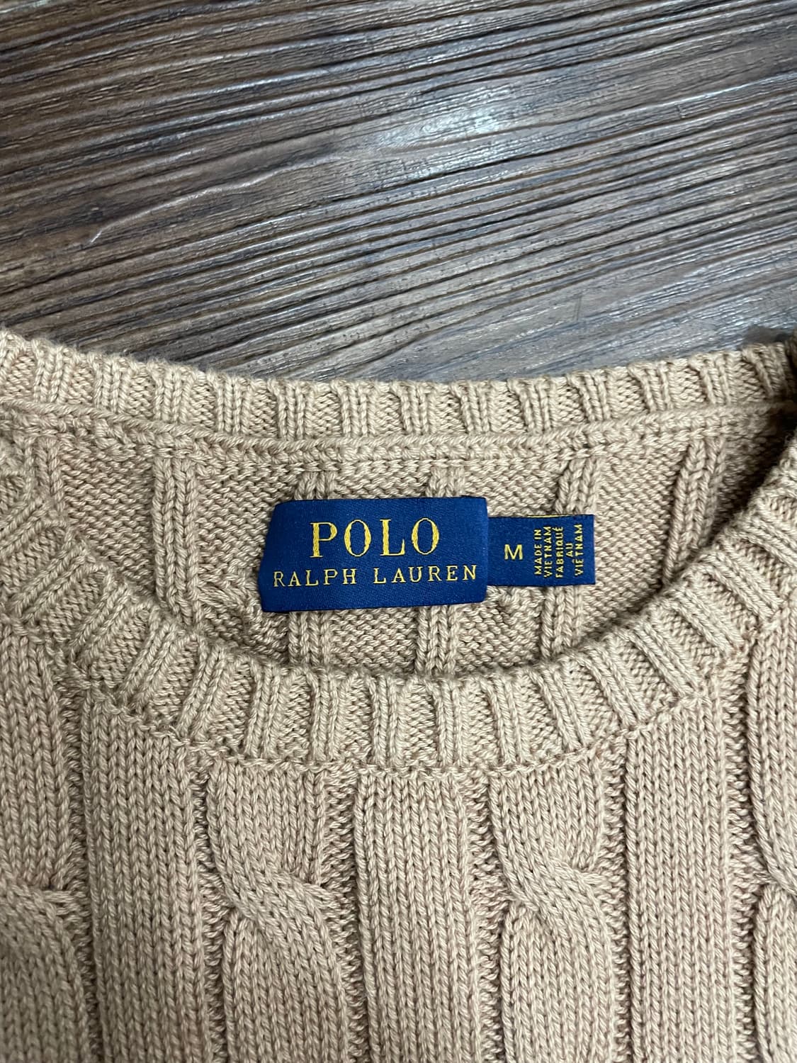 폴로 랄프로렌 화이트포니 베이지 케이블 니트 스웨터 상품이미지6