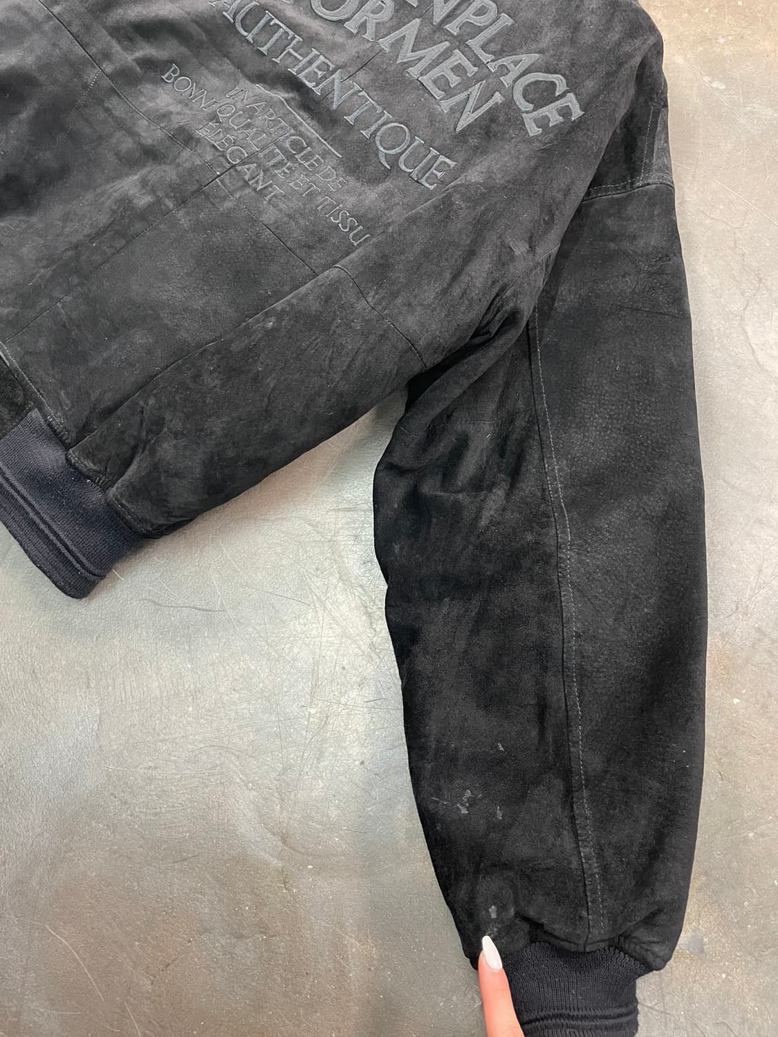 빈티지 스펠아웃 스웨이드 바시티 자켓 상품이미지3