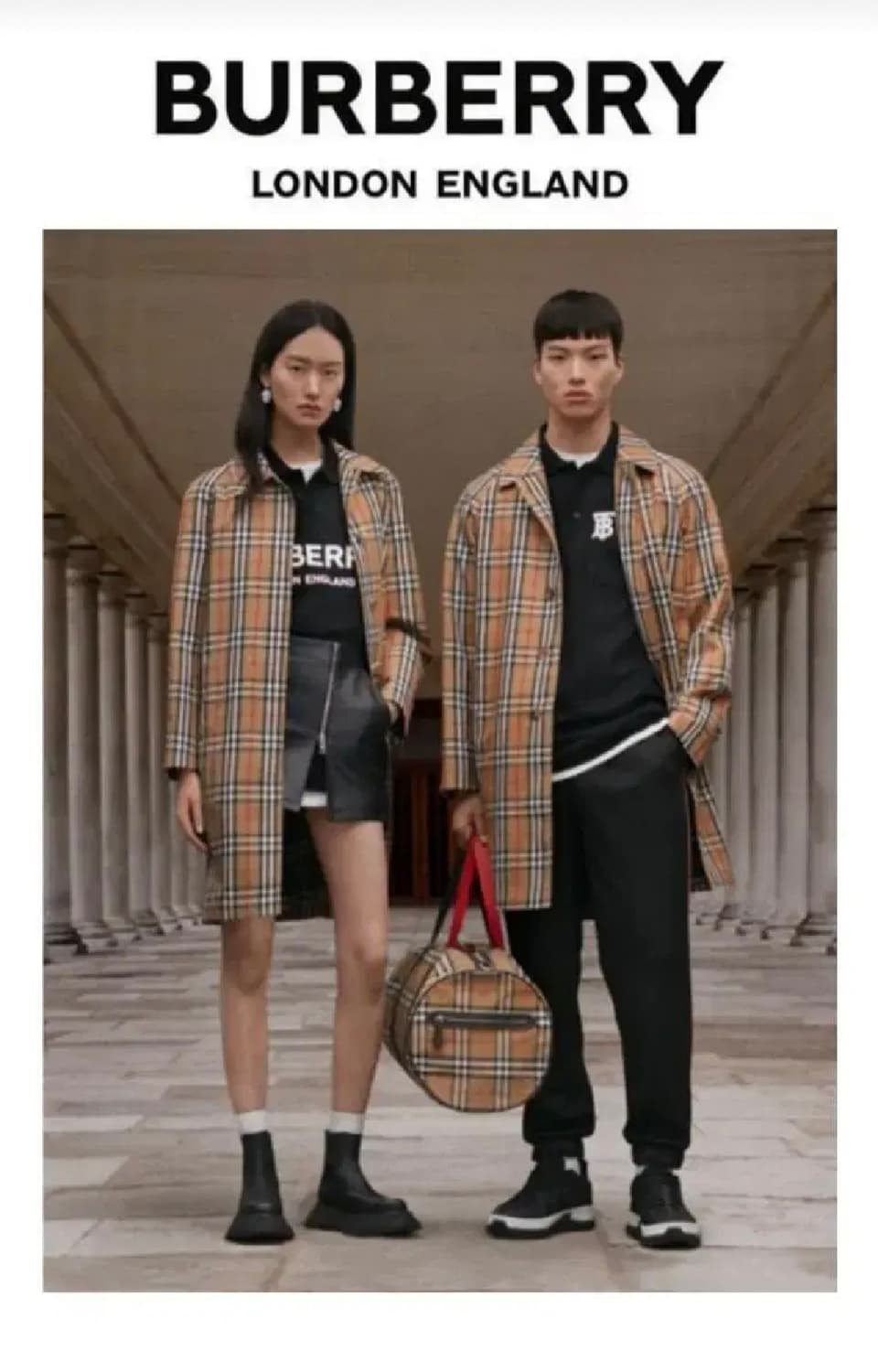 버버리 남성 체크 카 코트 상품이미지1