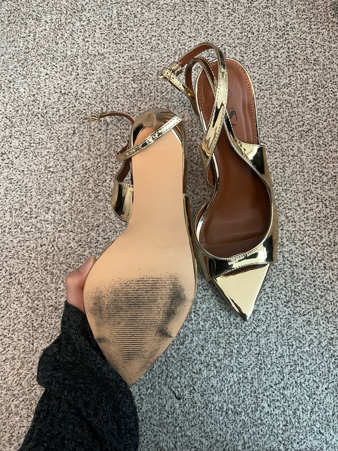 gold open toe stiletto heels 상품이미지4