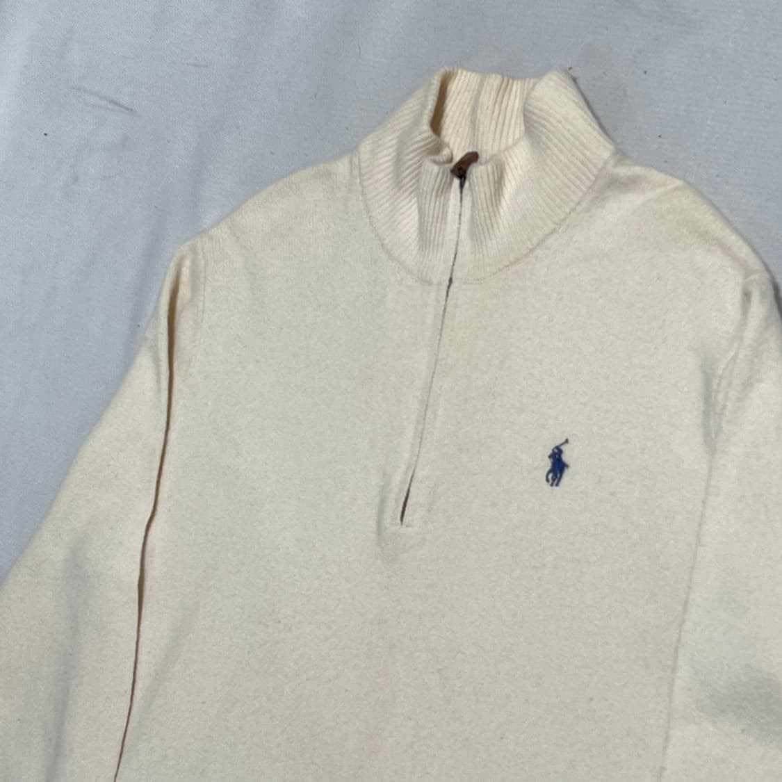 L 폴로랄프로렌 울 크림 반집업 니트 상품이미지1