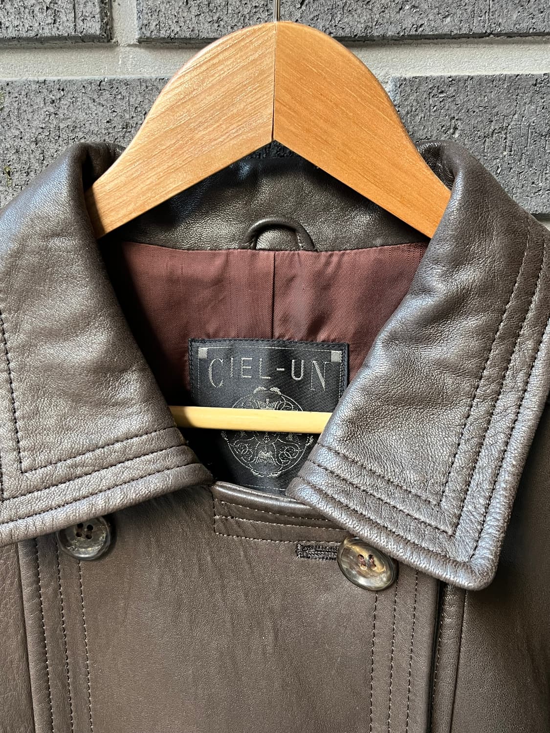 90s CIEL-UN lambskin 양가죽 더블브레스트 자켓 상품이미지5