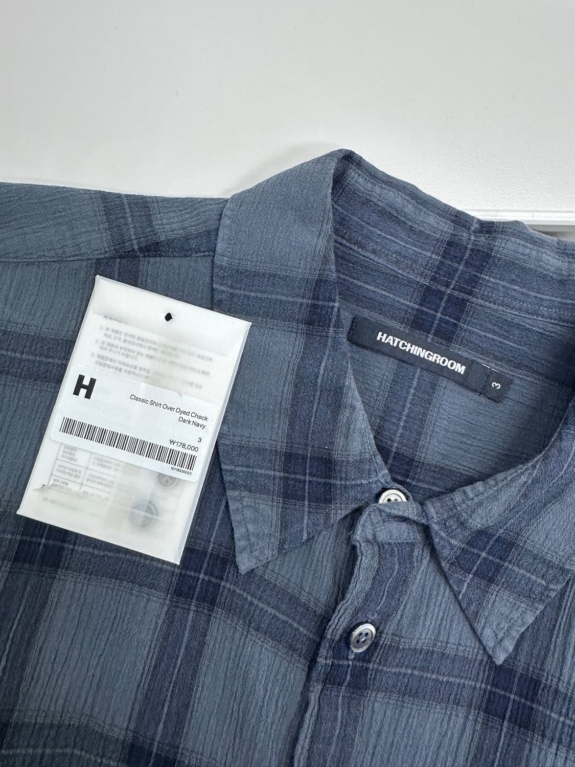 [3]해칭룸Classic Shirt Over Dyed Check Davy 상품이미지5