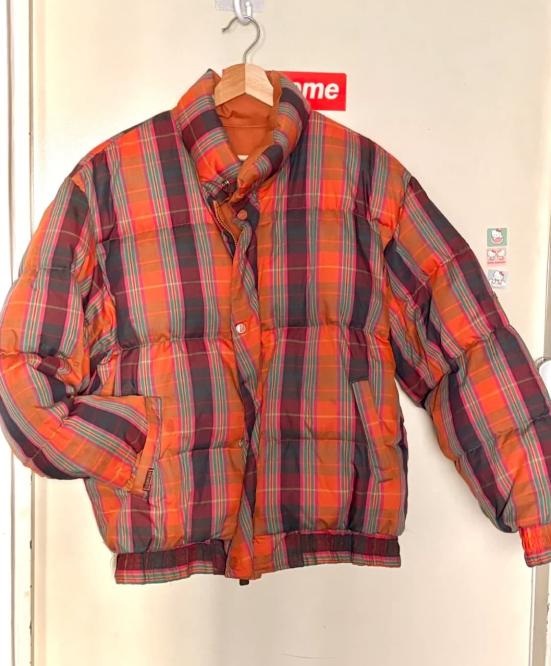 [체크/오렌지] 에드윈 구스다운 패딩 자켓 상품이미지1