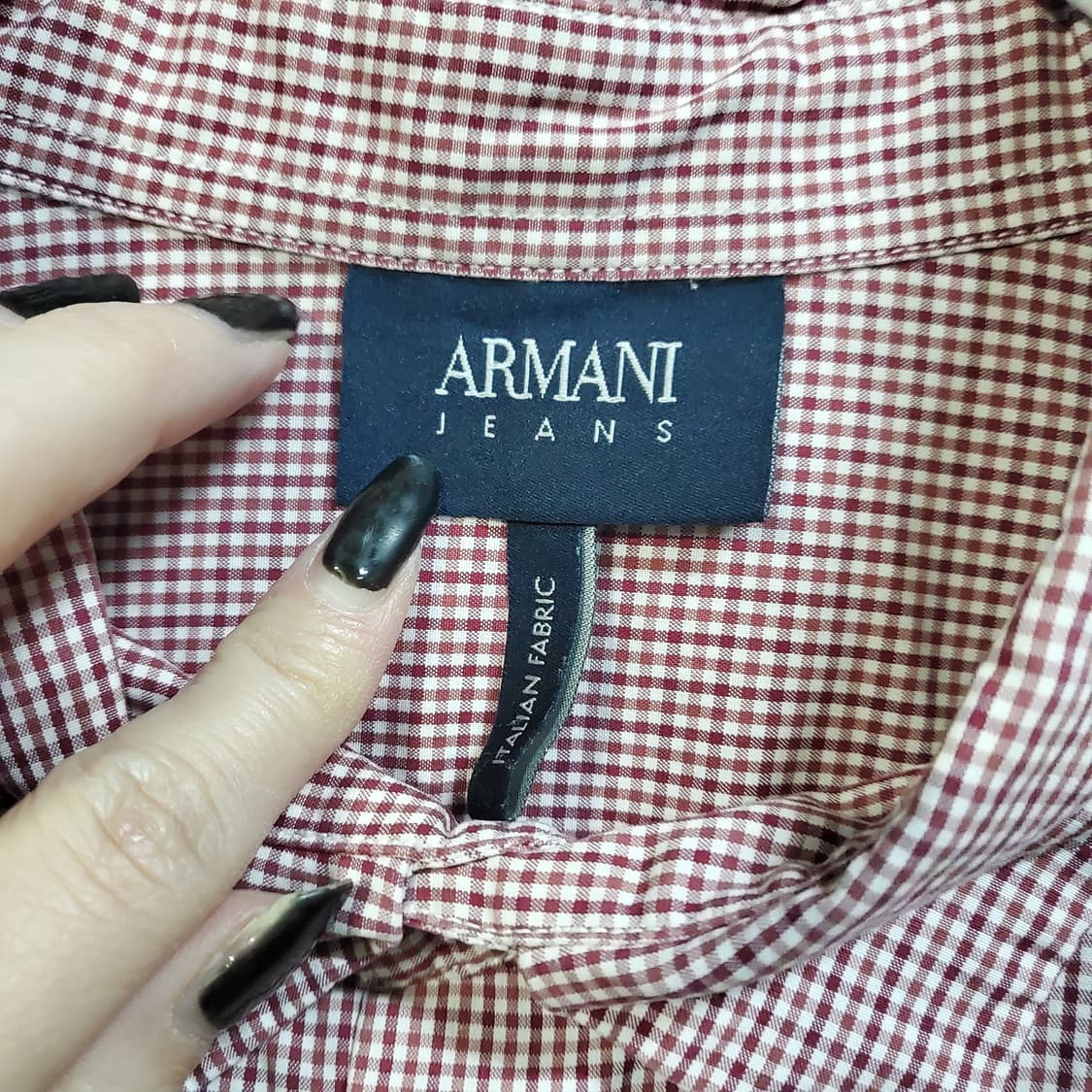 아르마니 레드 체크 카라 긴팔 셔츠  상품이미지5