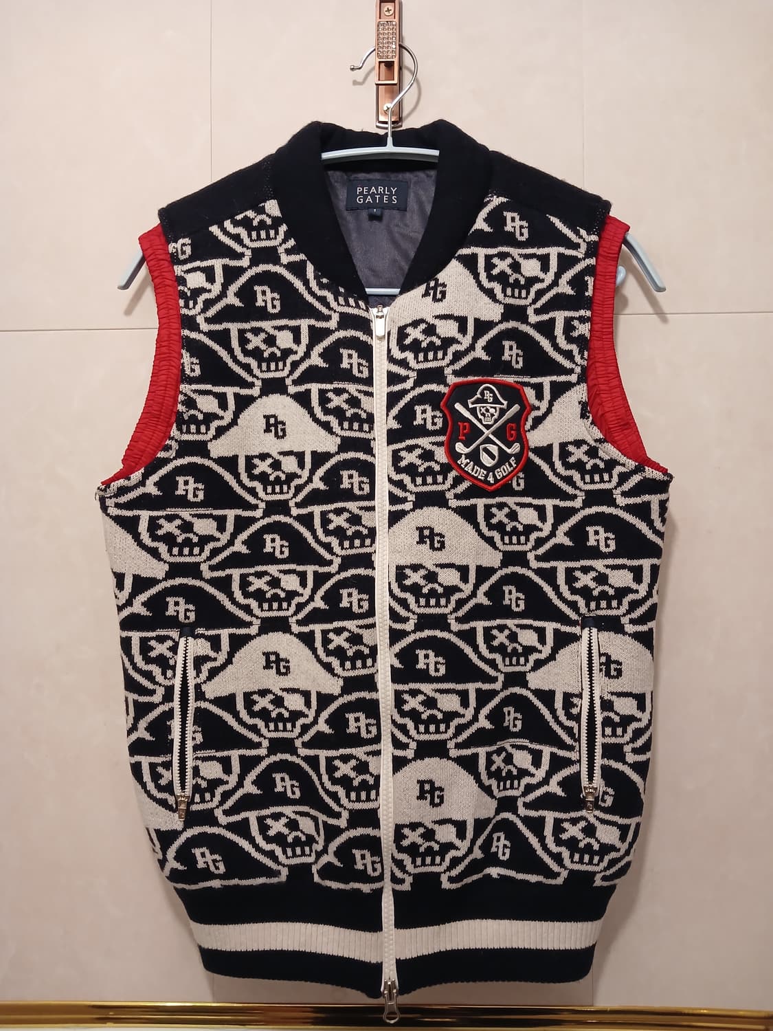 파리게이츠 정품 해골 패턴 모직 조끼 1 사이즈 상품이미지1