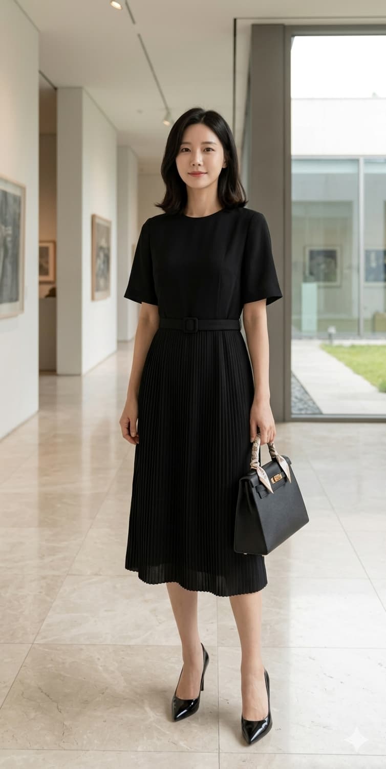 TOKYO SOIR 도쿄 소와르 하이엔드 플리츠 블랙 원피스 (9호) 상품이미지1