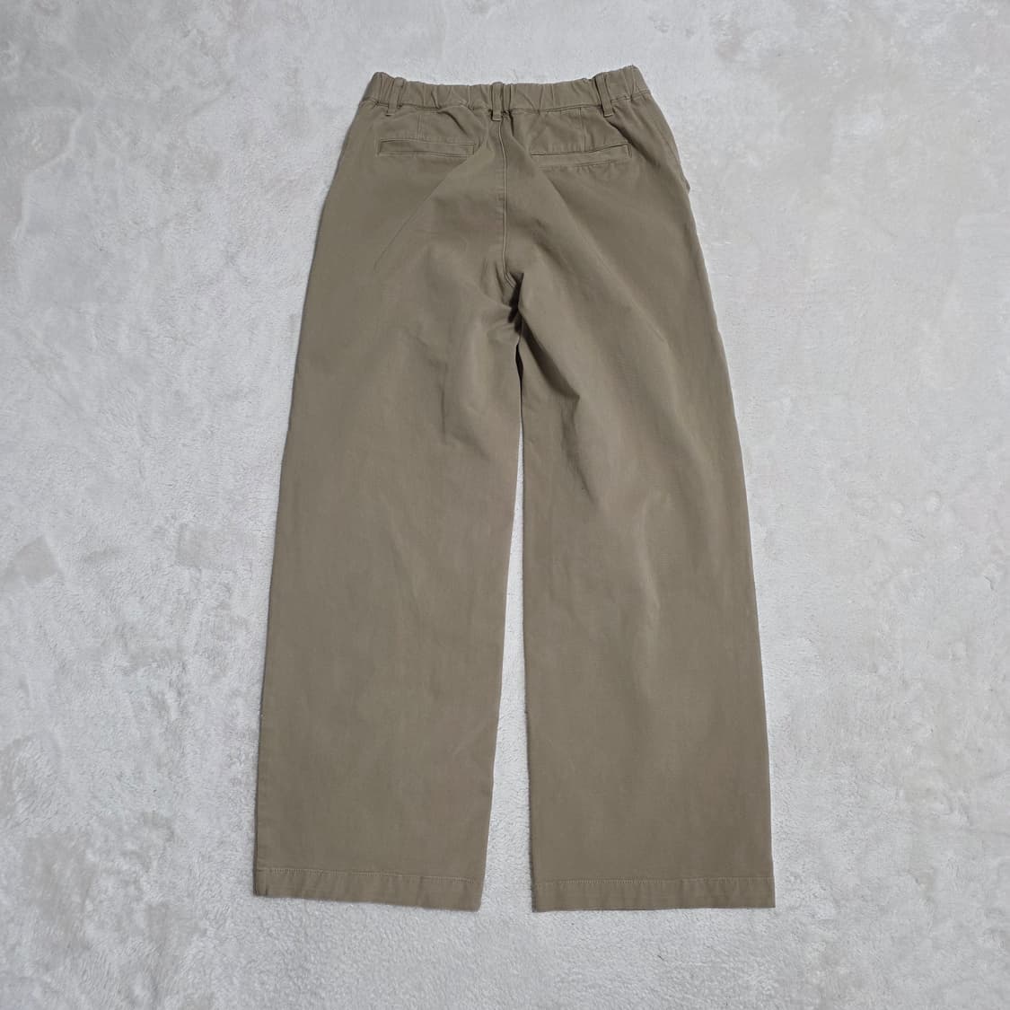 (L)여성 MUJI 무지 뒷밴딩 와이드 치노팬츠  상품이미지3