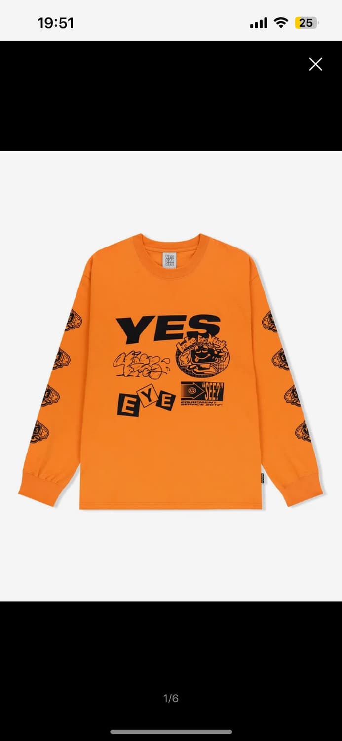 예스아이씨 Y.E.S Monitor L/S 오렌지 티셔츠 상품이미지1