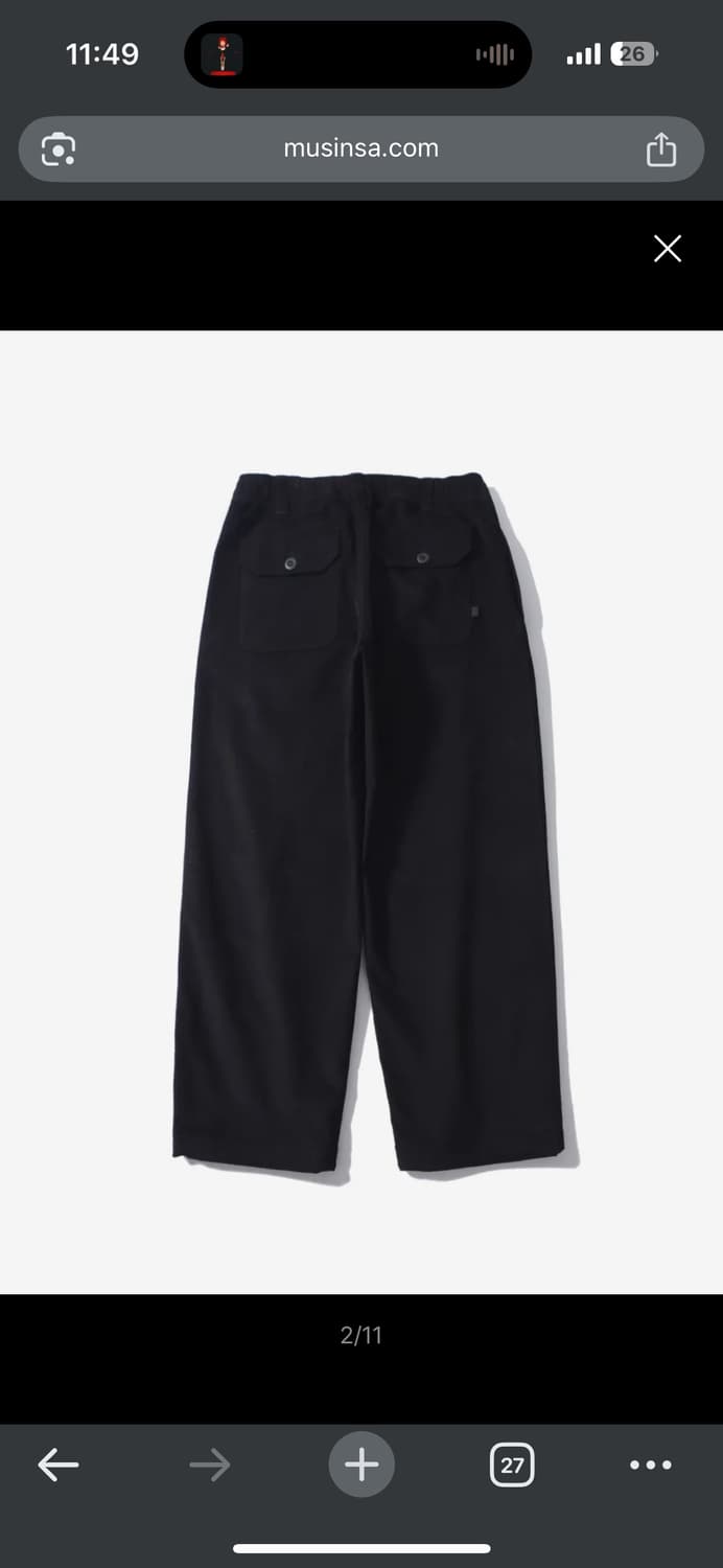 후톤 자가드 루거 팬츠 블랙 코듀로이 상품이미지2