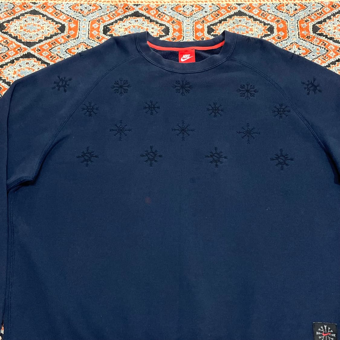 나이키 눈꽃 프린팅 네이비 맨투맨 남성XXL 상품이미지2