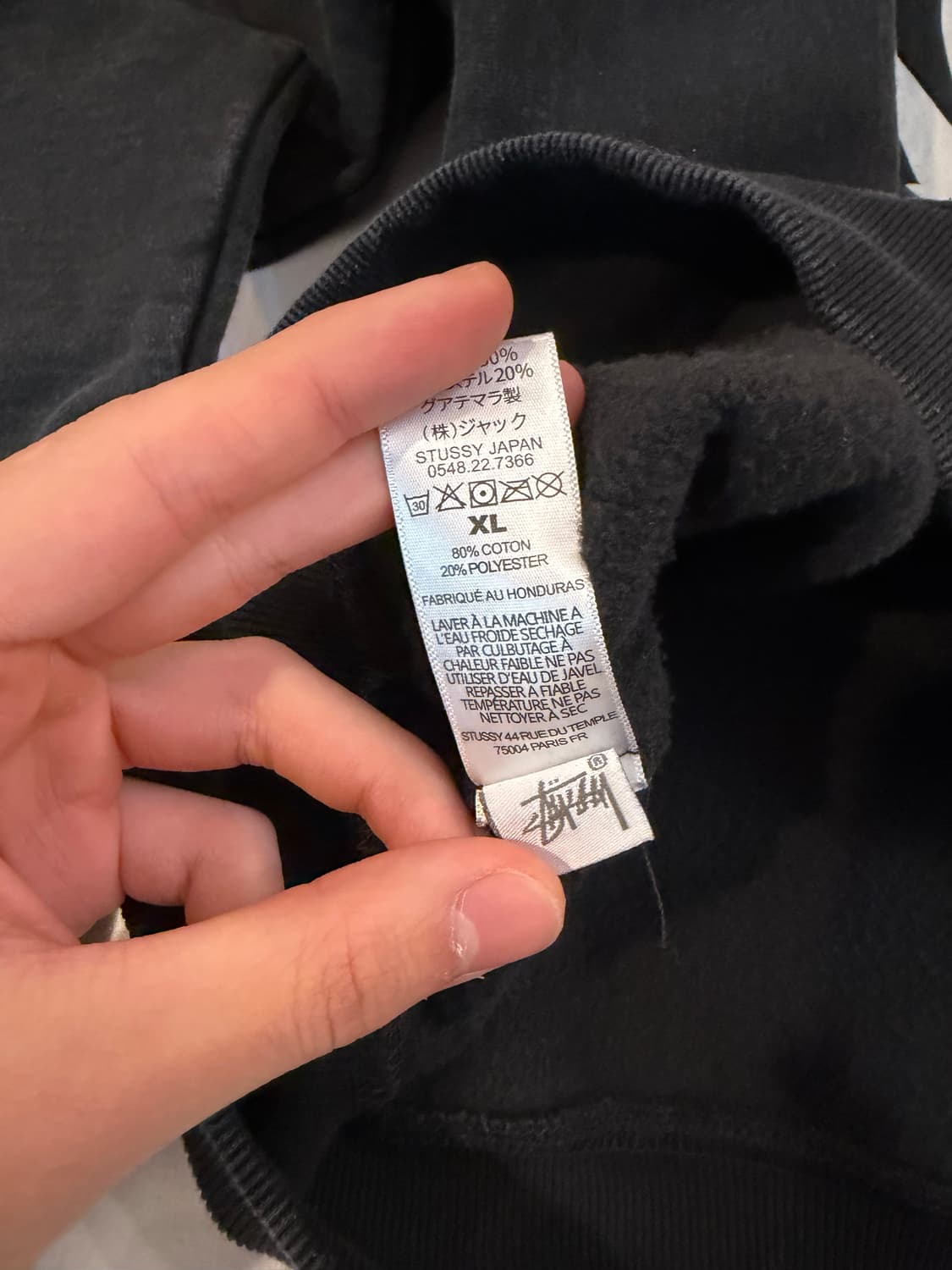 스투시 크라운 빅로고 후드티 블랙 상품이미지6