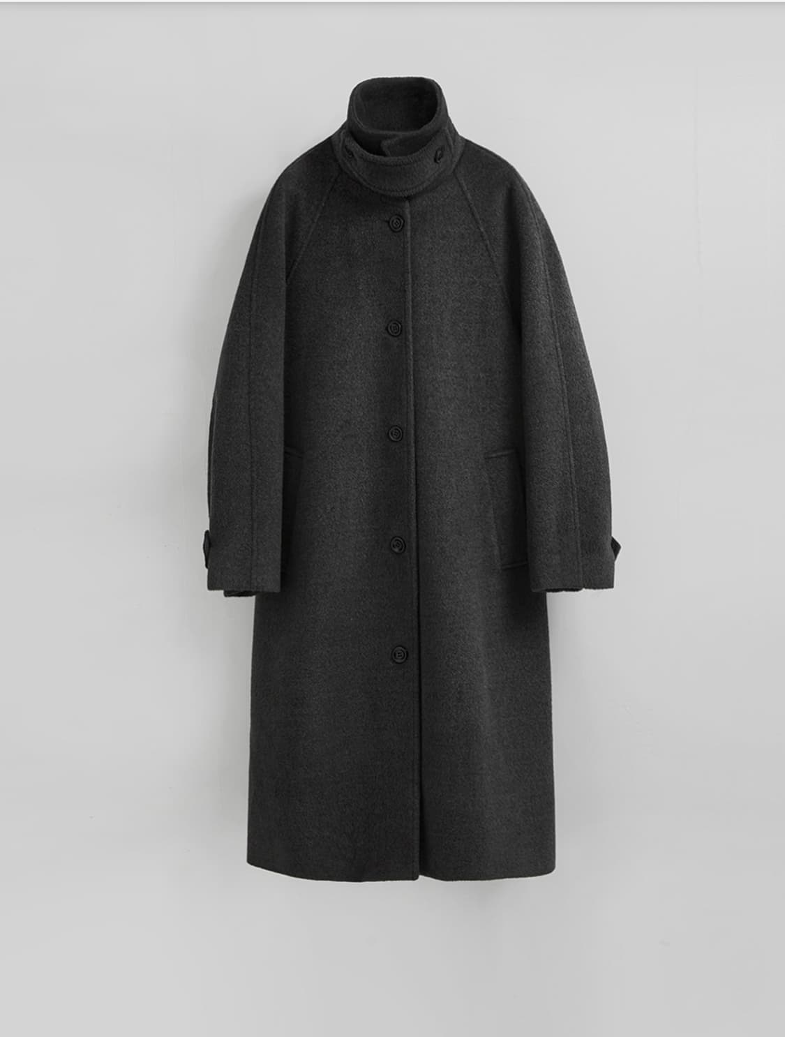HANE 하네 울 발마칸 코트 차콜 S 상품이미지4