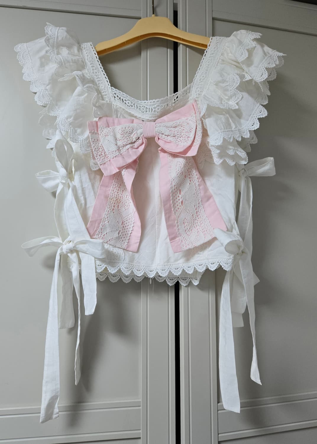 일브 일본 빈티지 stc 화이트 달천 엔젤 레이스 블라우스 상품이미지3