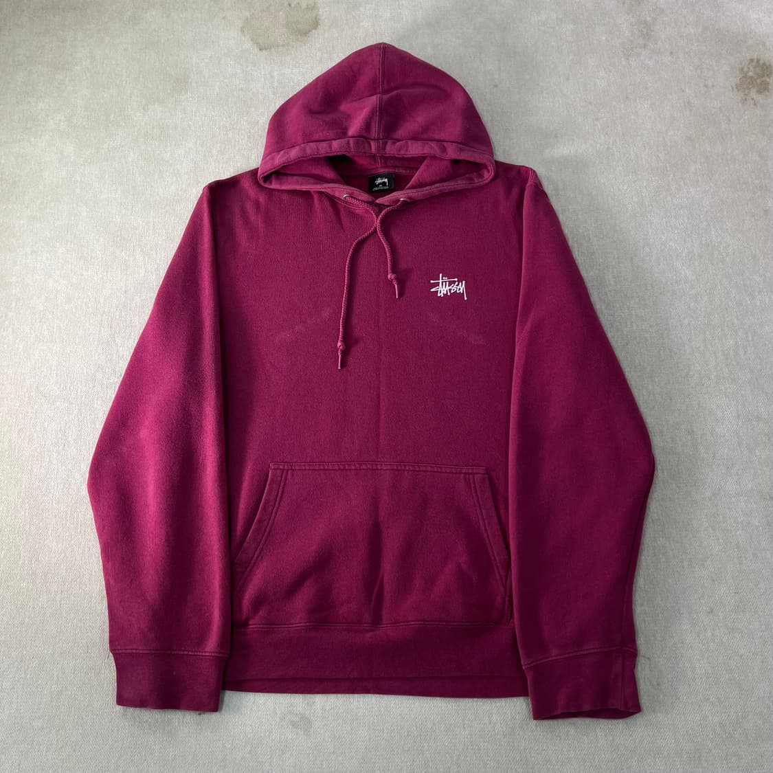 105 스투시 베이직로고 핑크 후드티 상품이미지2