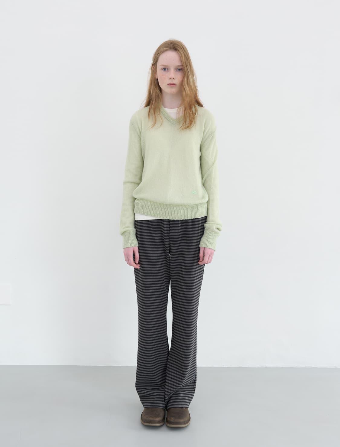 엔조블루스 마일드 스트라이프 밴딩 부츠컷 팬츠 (Black) 상품이미지1