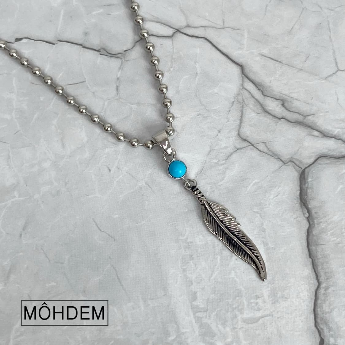 [Unisex] 원석 깃털 체인 목걸이 상품이미지5