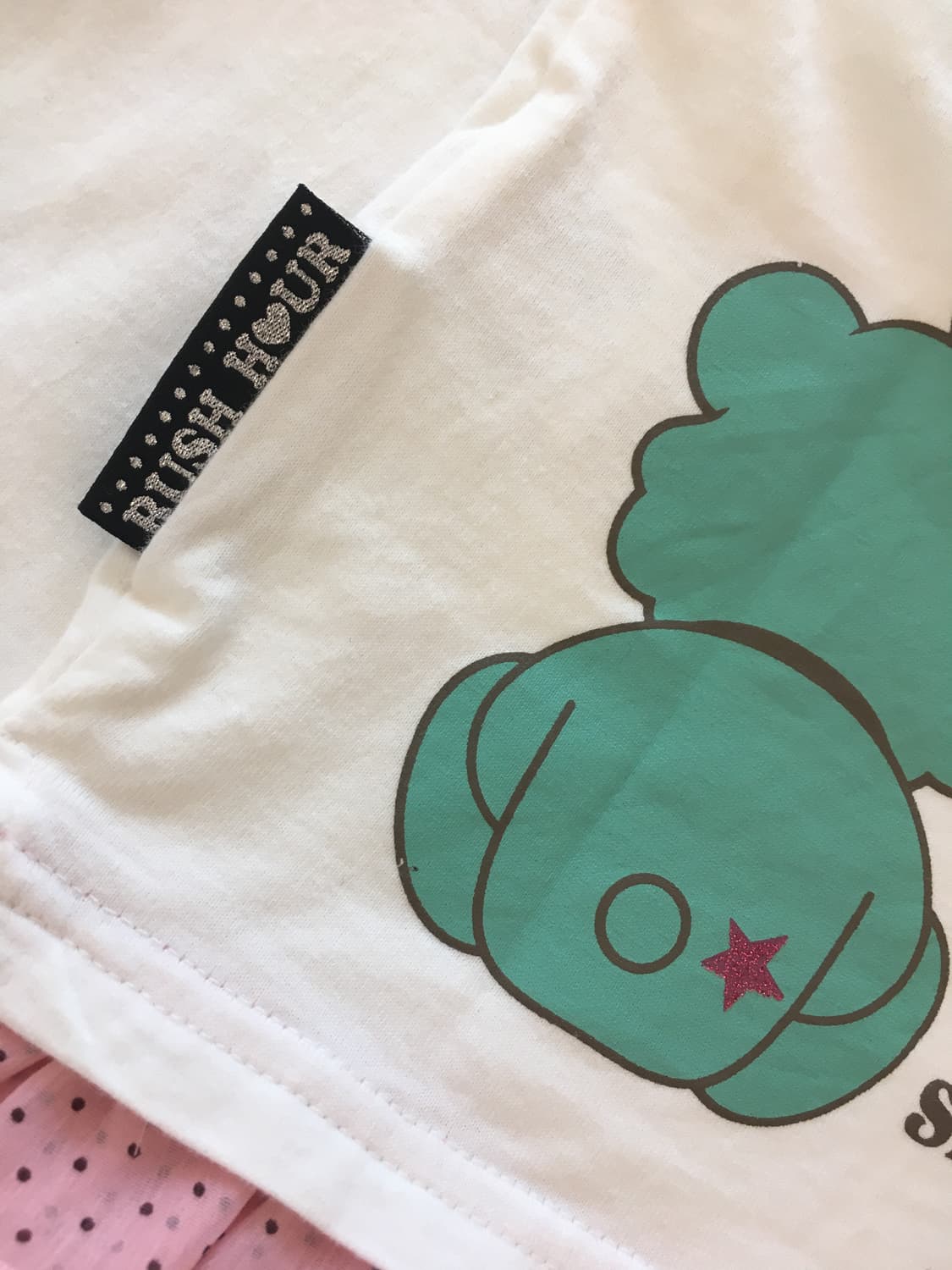 민트베어 도트하트 글리터 레터링 헤이세이 조지후쿠 팝갸루 롱슬리브 티셔츠 상품이미지8