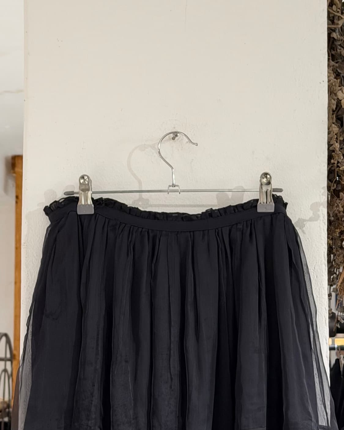 질샌더 블랙 실크 레이어드 셔링 미디 스커트 상품이미지5