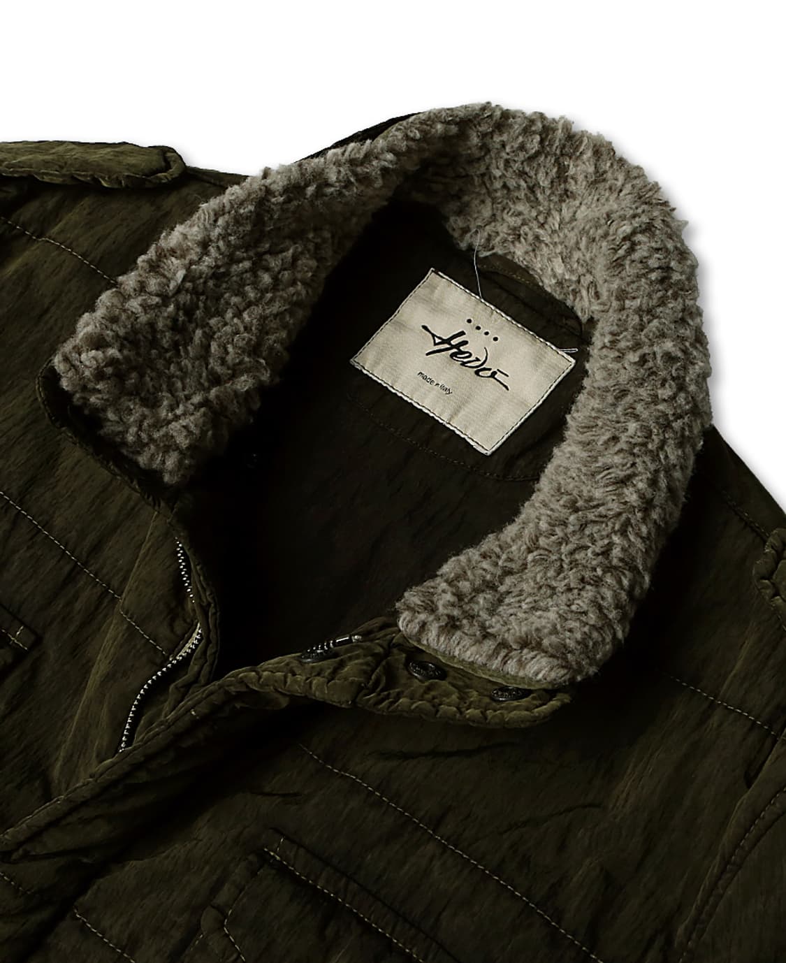 헤보 [Hevo] 올리브 그린 나일론 밀리터리 필드자켓 스톤아일랜드 원단 상품이미지3