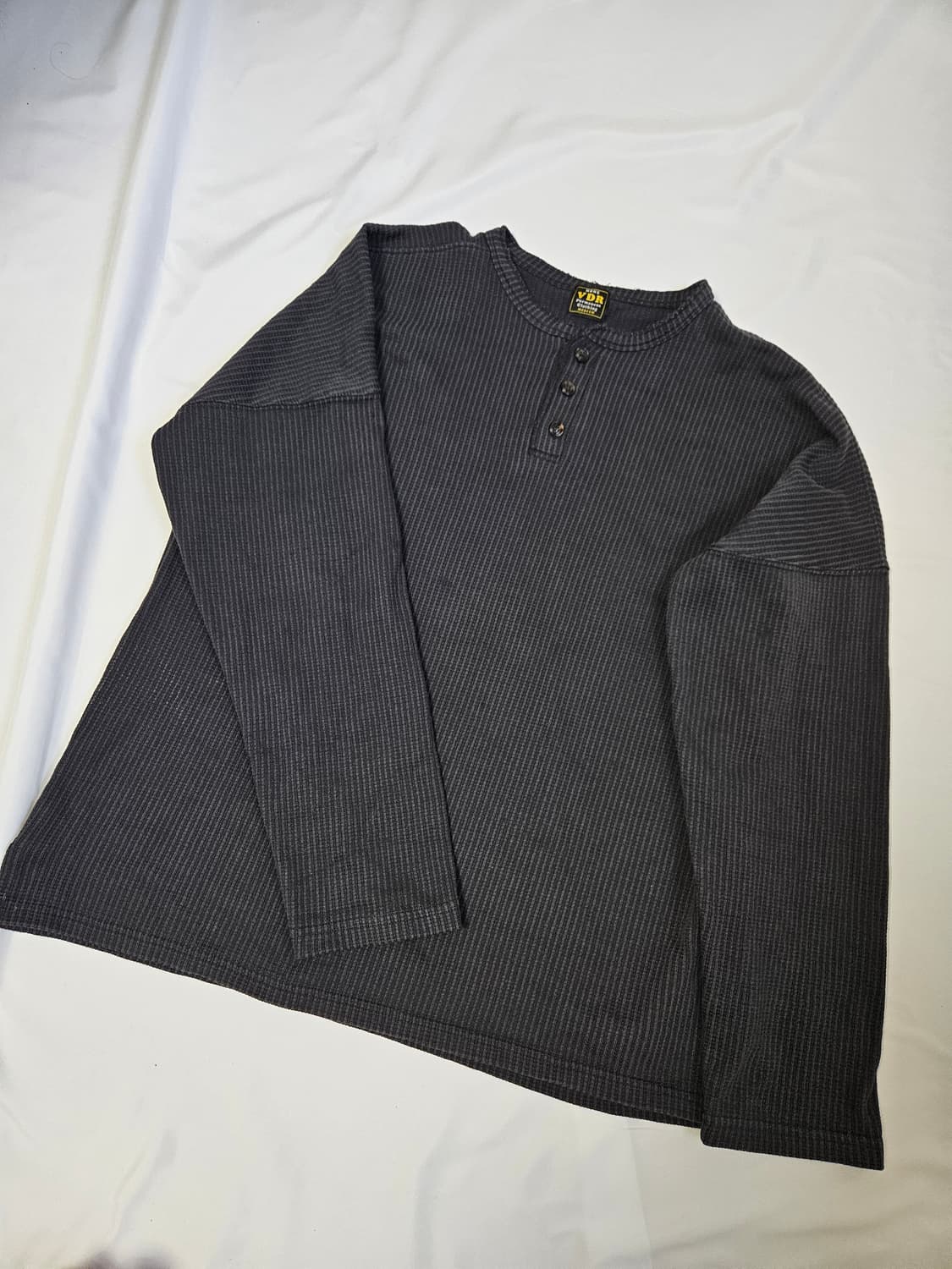 VDR 비디알 헨리넥 코튼 코듀로이체크 긴팔티셔츠 롱슬리브 M 상품이미지2