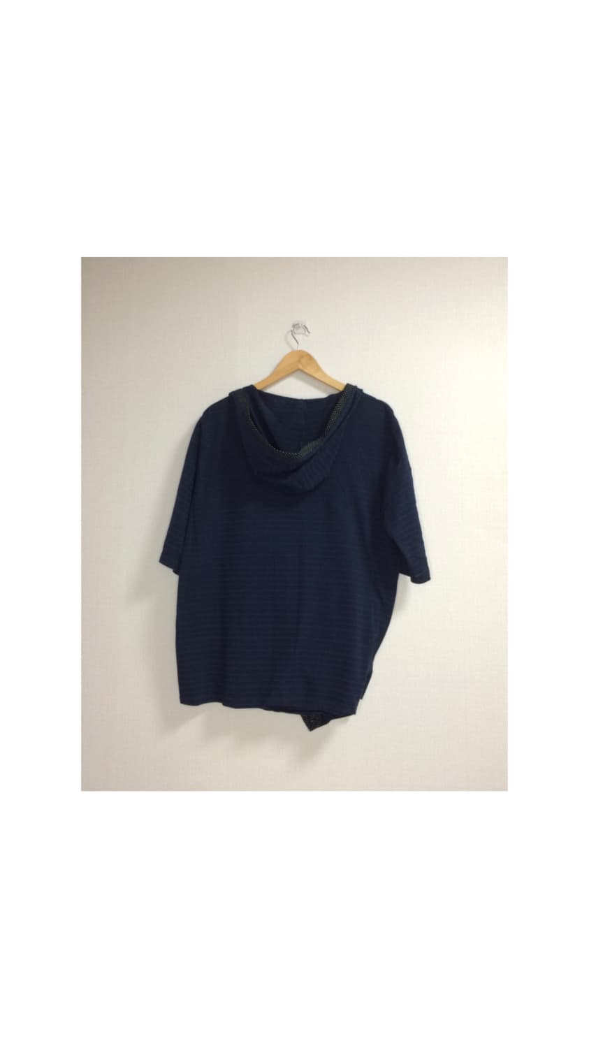 빈티지 네이비 도트라인 7부 소매 버튼 후드 상품이미지6